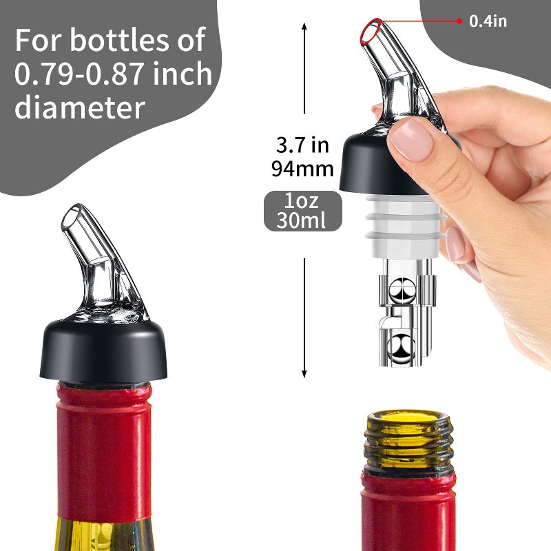 LINALL Automatic Measured Bottle Pourer - Pack of 3, 1 oz (30 mL) Quick Shot Spirit Measure Pourer Drinks Wine Cocktail Dispenser Home Bar Tools - PORE0016 (3) - Image 3